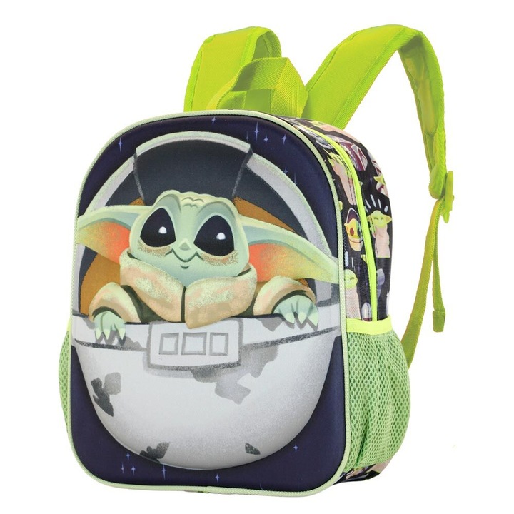 Óvodáskori hátizsák Star Wars - Baby Yoda, The Mandalorian - Grogu The Child, többszínű 3D dizájn, 31 x 25 x 8 cm, 2. modell