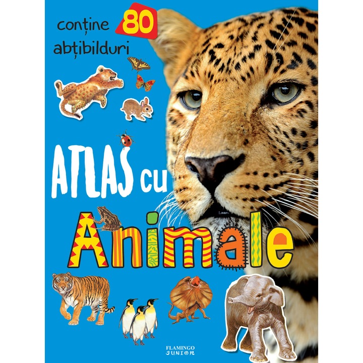 Atlas cu Animale (cu 80 abtibilduri)