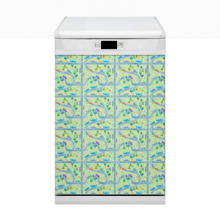 Magnet decorativ. Dreptunghi. Masini Pentru Copii. Verde. 45x80 cm. 010220270020000029385