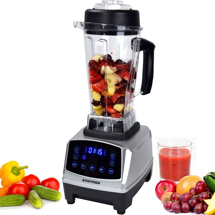 Blender VEVOR 750W, cu functie de tocator, culoare neagra