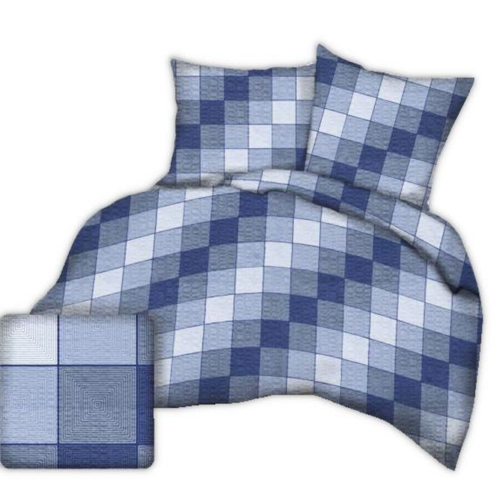 FAN Ágyneműhuzat szett, Pamut, 200x220, sötétkék