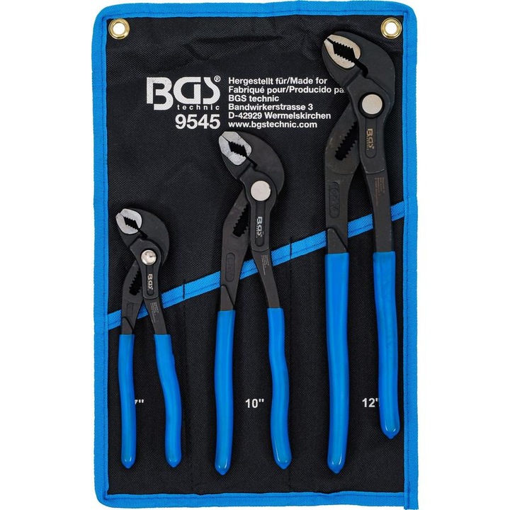 BGS vízpumpafogó készlet 3 db-os 175 - 240 - 300 mm reteszelhető