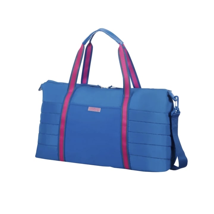 Пътна чанта със сваляща се презрамка American Tourister Uptown Vibes марка Weekender, 34L, синя