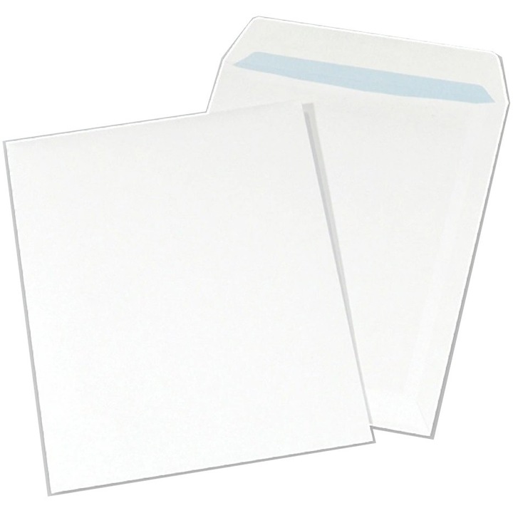 Set 250 plicuri autosigilabile B4, Hartie, 250X353 mm, 100g/m2, Alb