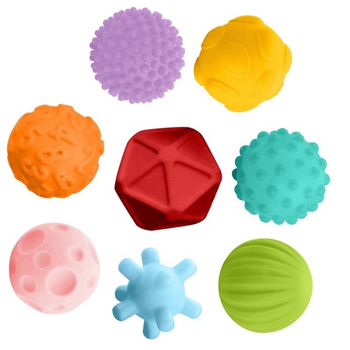 Комплект от 8 сензорни играчки Huanger, HE0235, меки и цветни с различни модели