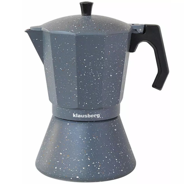 Кубинска кафеварка Klausberg KB 7547, 9 чаши, Индукция, Сив мрамор