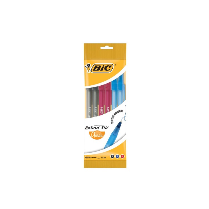Комплект химикалки BIC, многоцветни, 6 бр