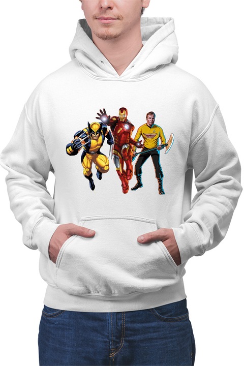 Hanorac barbati Ironman Star Trek Wolverine Universe DC, Alb