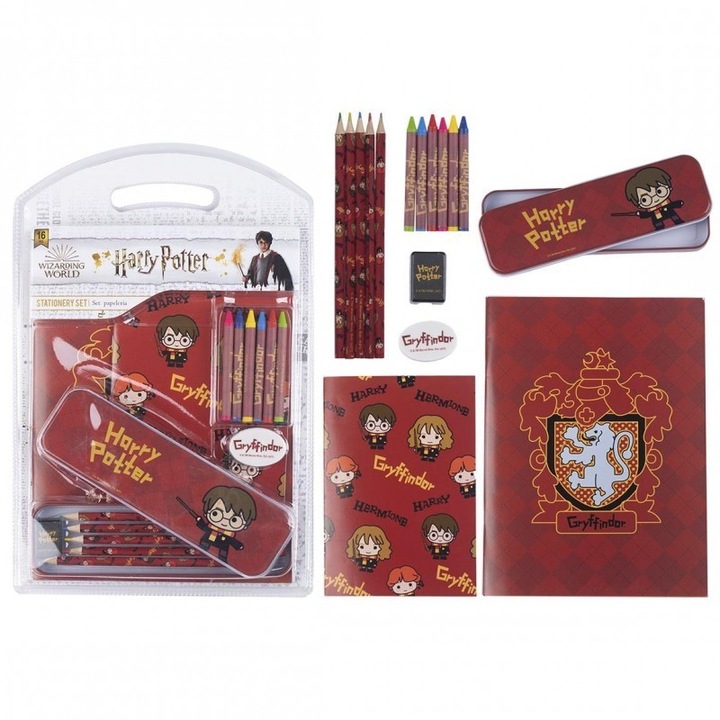 Set 16 Accesorii De Birou Harry Potter Gryffindor, 2100003566