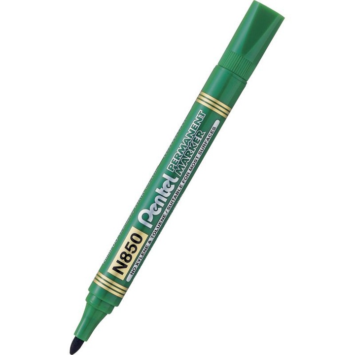 Перманентен маркер Pentel N850, Кръгъл връх, 1.5 mm, Зелен