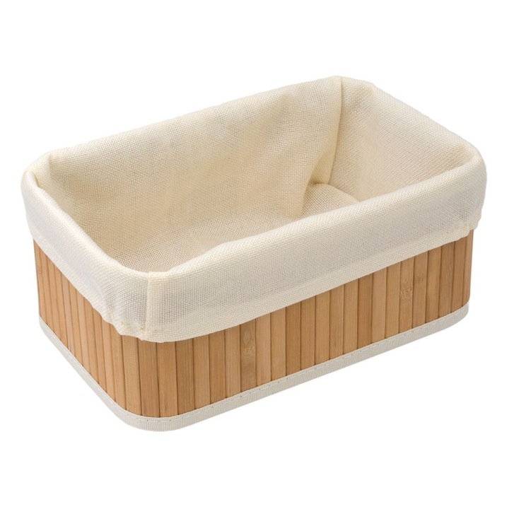 Cos de depozitare, Bambus, Bej, 28x18x12 cm