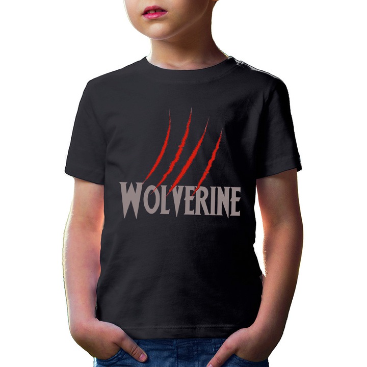 Universal Pictures Wolverine logós poszter gyerek póló, Fekete