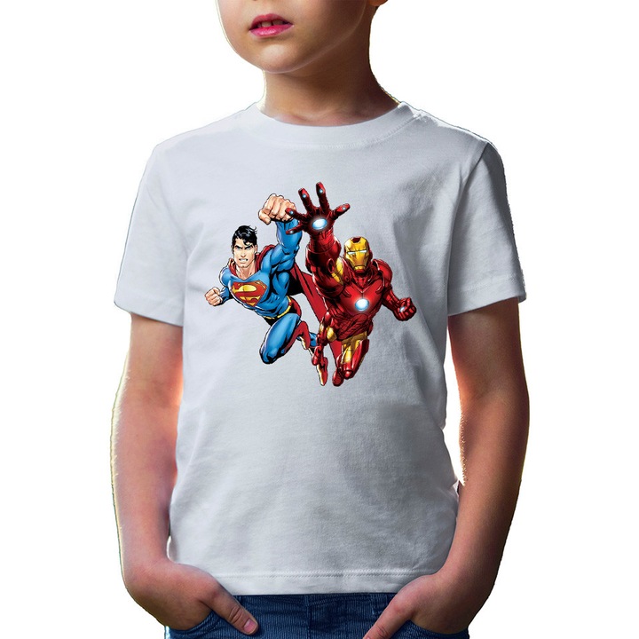 Gyermek póló Ironman Superman Power Suit Marvel Comics, Fehér