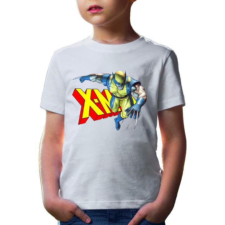 Tricou copii Wolverine X-Men Logo Superpower Hero, Alb
