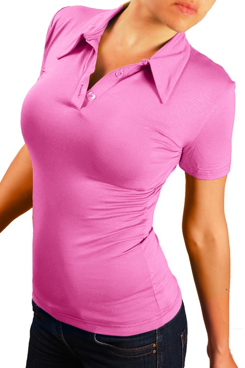 Bluza de dama cu maneca scurta Ivanel, Roz aprins