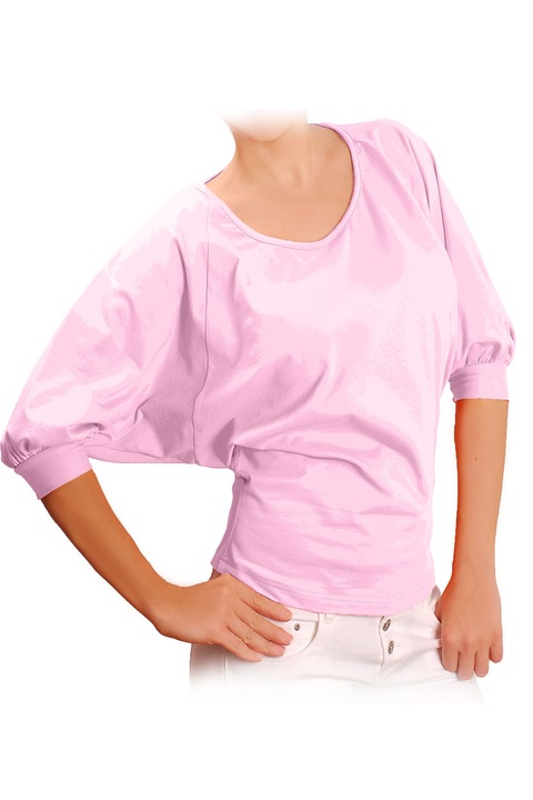 Bluza de dama cu maneca larga Ivanel, Roz pal