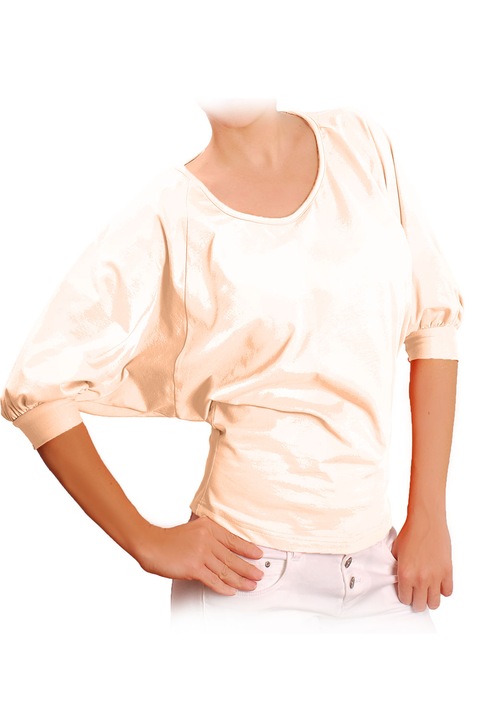 Bluza de dama cu maneca larga Ivanel, Ecru, XL