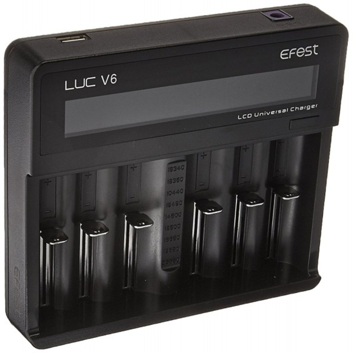 Efest LUC V6 töltő LCD-vel 6 Li-Ion akkumulátorhoz