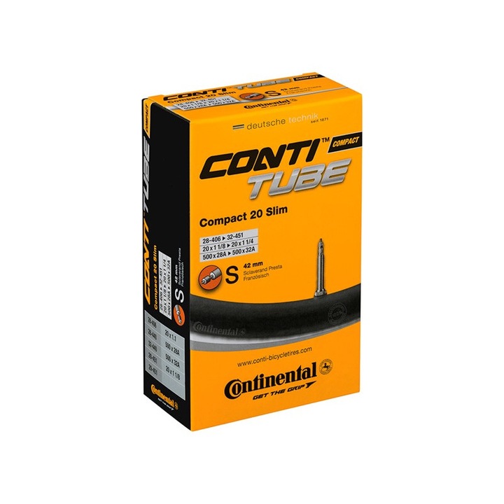 Камера за велосипед Continental Compact 20 slim S42 28-406->32-451