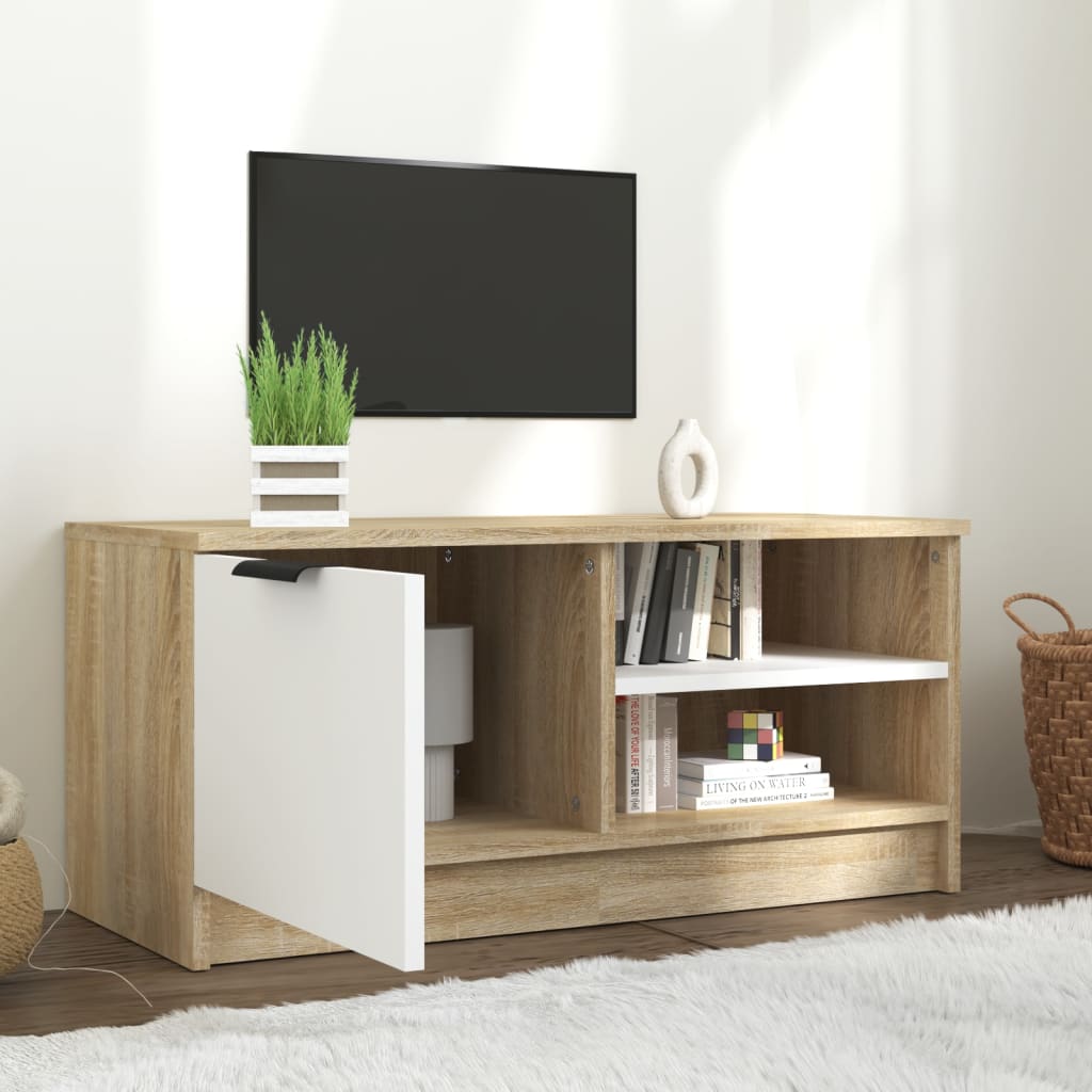 ТВ шкаф vidaXL, Бежов, 80x35x36,5 см, MDF - eMAG.bg