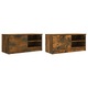 Set comoda TV vidaXL, 2 piese, stejar fumuriu, 80x35x36,5 cm, lemn prelucrat