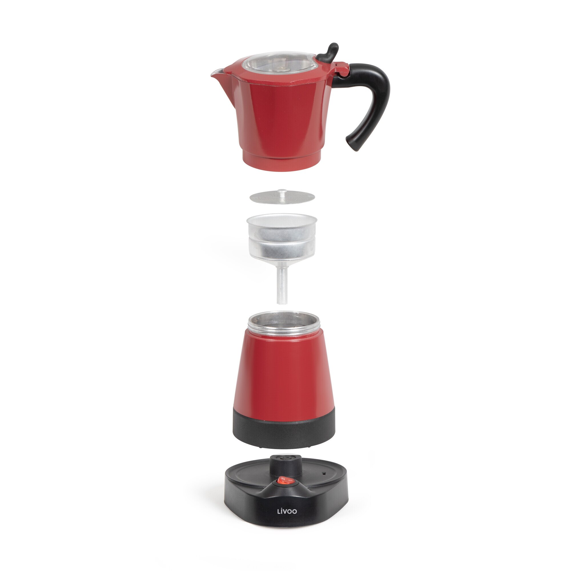 Cafetiera electrica pentru moka Livoo DOD117RC, Capacitate 300 ml