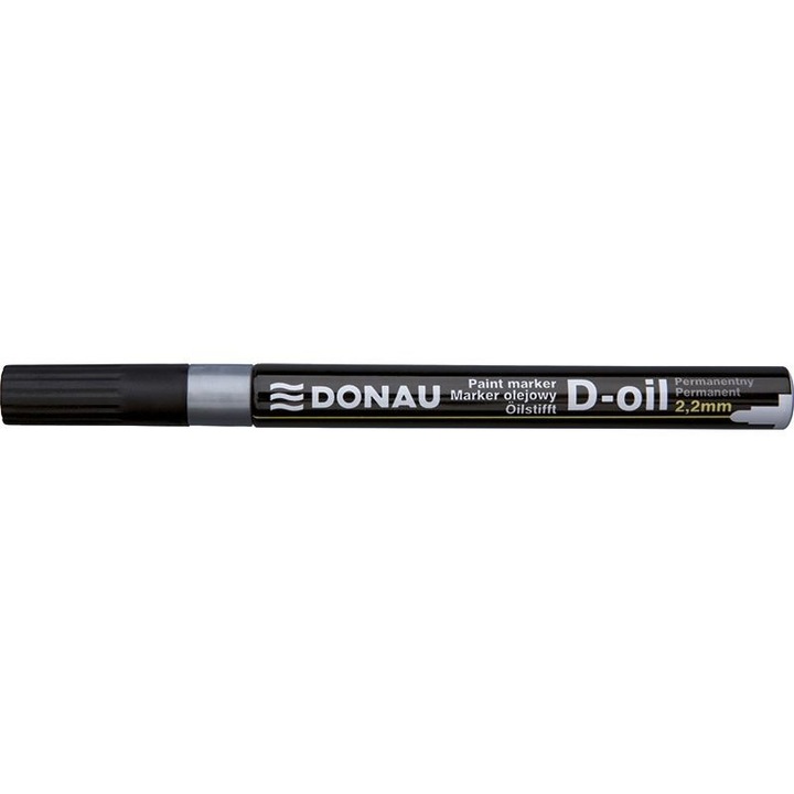 Marker permanent DONAU D-OIL, Varf rotund 2.2 mm, Argintiu