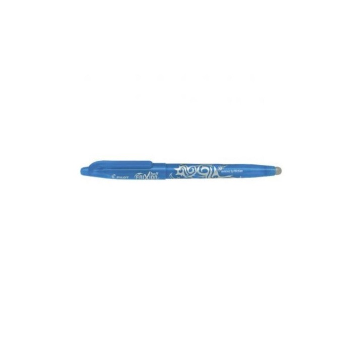 Ролерна химикалка PILOT Frixion, връх 0,7 mm, светло синьо олово, пластмасово тяло с гумичка