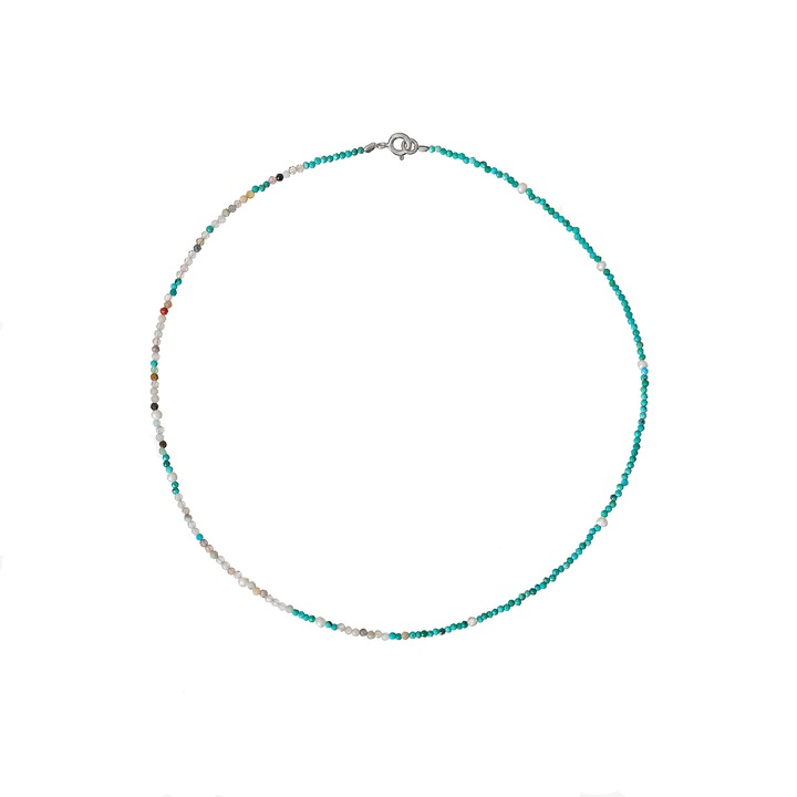 Colier Serenity din pietre semipretioase si perle, 2 mm