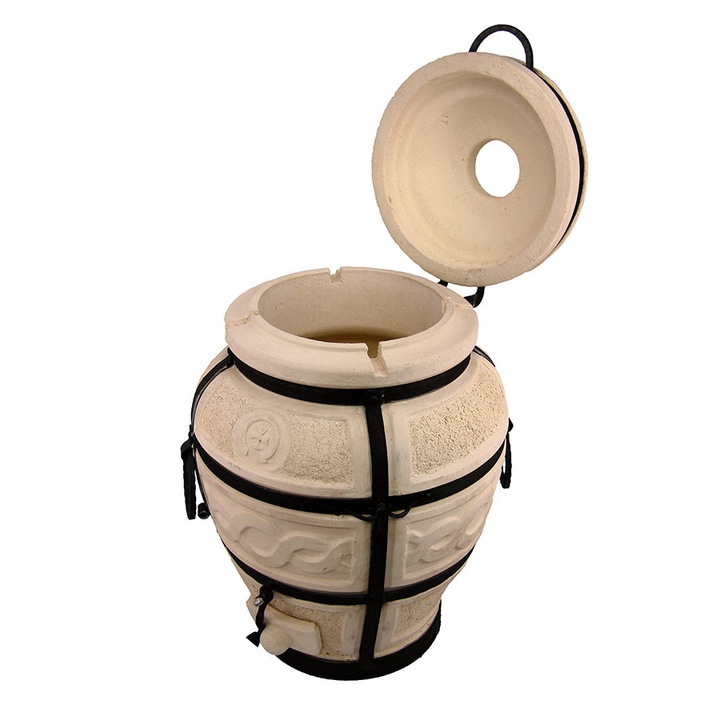 Cuptor tip gratar Tandyr Esaul cu capac rabatabil, 55 l, 82 cm