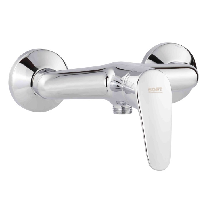 Baterie dus Boet Cronos 11424, monocomanda, furtun si para de dus incluse, crom