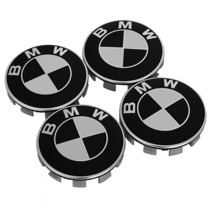 LinePartsBim embléma készlet, 4 db, BMW, 56 mm, keréktárcsákhoz, fehér & fekete