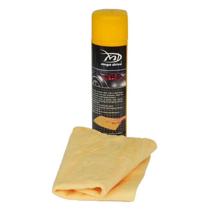 Laveta piele sintetica chamois Mega Drive 07222, 43 x 32 cm, galben