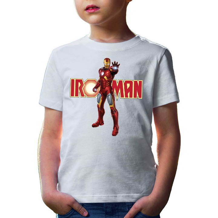 Ironman Logo Suit Accident American Comic Books gyerek póló, Fehér
