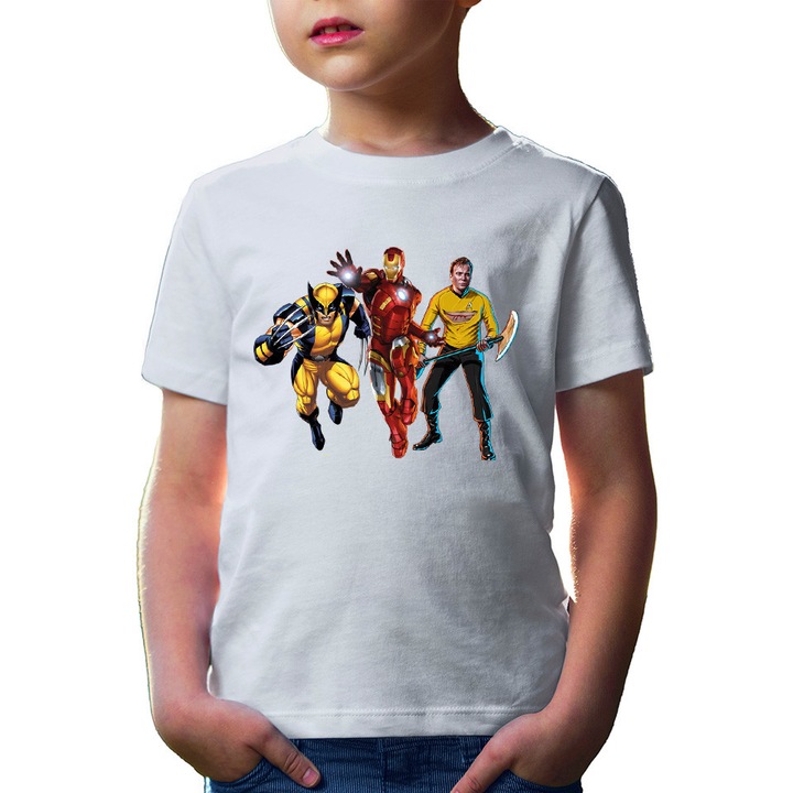 Gyermek póló Ironman Star Trek Wolverine Universe DC, Fehér