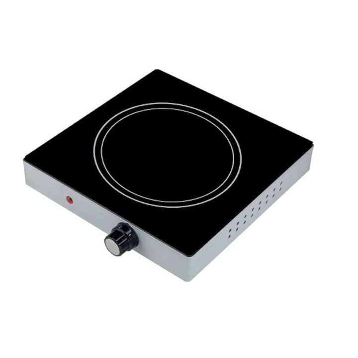 Plita electrica 2 ochiuri, Ertone MN -200 A, Putere 1500 W, 3.5 Kg, picioruse anti-alunecare, Indicator consum de energie, Alb