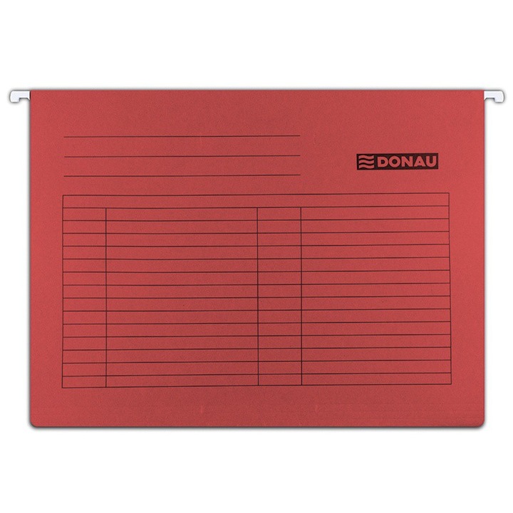 Set 5 Dosare Suspendabile A4, cu Bagheta Metalica si Eticheta, Rosu