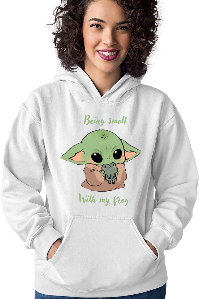 Дамски суичър Baby Yoda Frog Eat Kawaii eMAG.bg