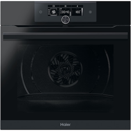 Cuptor incorporabil Haier HWO60SM6F5BH, Electric, 70 l, Autocuratare catalitica, Clasa A+, Conectivitate wi-fi, Interfata I-Turn, Ghidaj telescopic, Softclose, Sticla neagra