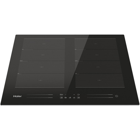 Plita incorporabila Haier HA2MTSJ68MC, Inductie, 8 zone de gatit, Control tactil multislider, Indicator de caldura reziduala, VaryCook, Multizone, Timmer, Booster, Keep warm, Conectivitate wi-fi/ hOn app, 60 cm, Negru