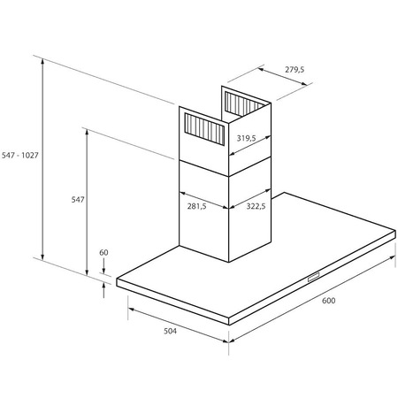 Hota incorporabila decorativa Haier HATS6DCS56B, Putere de absorbtie 746 mc/h, TouchControl, Iluminare LED, Clasa A+, 60 cm, Sticla neagra