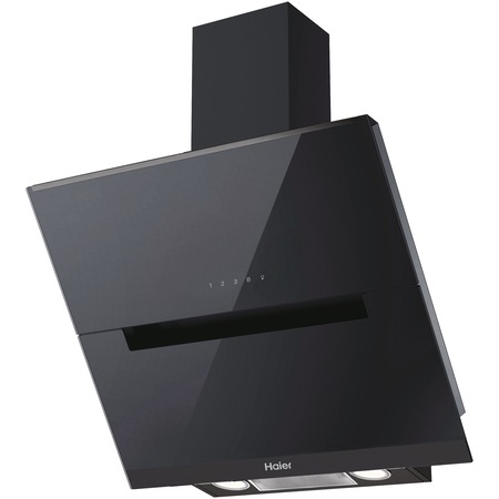 Hota incorporabila decorativa Haier HADG6DCS56B, Putere de absorbtie 789 mc/h, TouchControl, Iluminare LED, Clasa A++, 60 cm, Sticla neagra