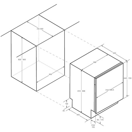 Masina de spalat vase incorporabila Haier XIB 6B2D3FB, 16 seturi, 9 programe, Clasa B, Motor Inverter, Conectivitate Wifi/ hOn app, Aquastop, Senzor incarcare, 60 cm