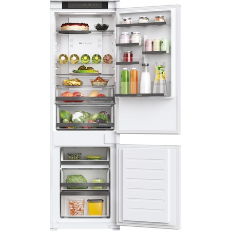 Хладилник за вграждане Haier HBW5518E, 248 л, Total No Frost, Air surround, Клас E, Инверторен компресор, WIFI, H 177 см, Бял