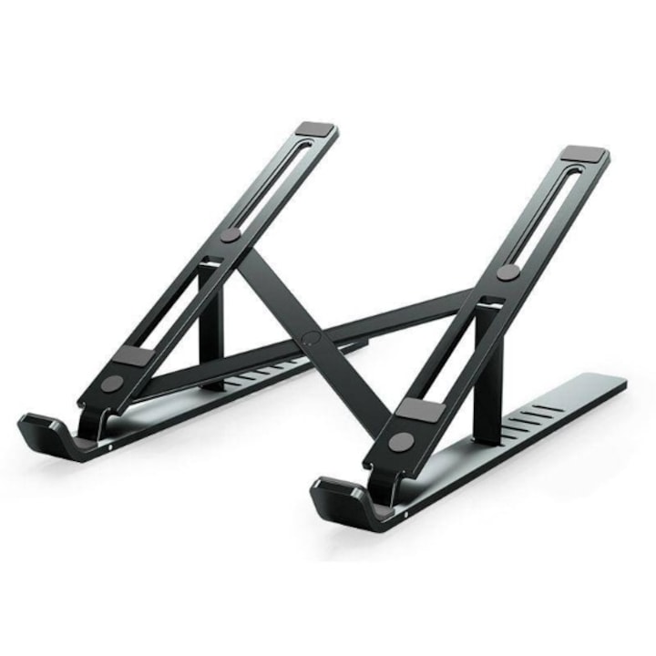 Suport pliabil pentru laptop pana la 16", TECH-PROTECT, Aluminiu, Gri inchis