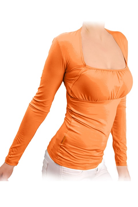 Bluza de dama cu gatul gol si maneci lungi, Ivanel, Portocaliu