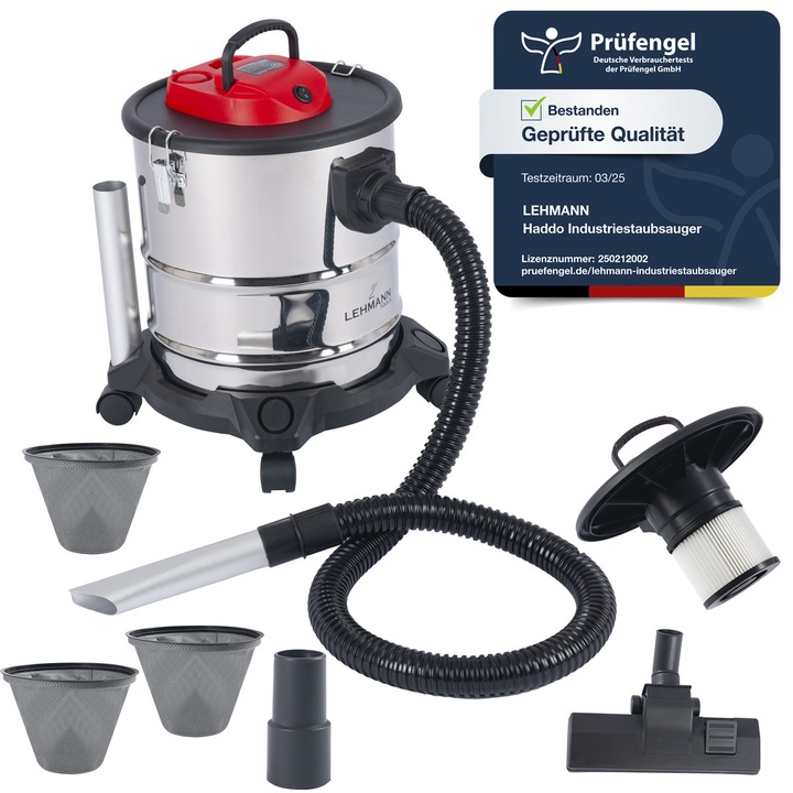 Aspirator multifunctional fara sac, Lehmann Haddo, 2000W, 20l, furtun 1,7m, HEPA, 4,7 kg