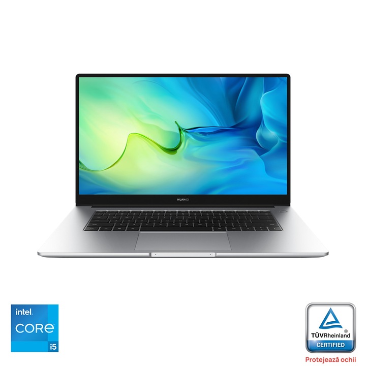 Лаптоп Huawei MateBook D15, Intel® Core™ i5-1135G7, 15.6", Full HD, RAM 8GB, 512GB SSD, Intel® Iris® Xᵉ Graphics, Free DOS, Silver