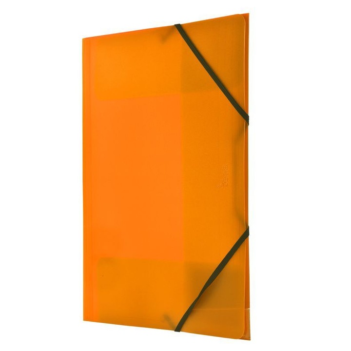 Папка А4 с ластик за захващане, Tetis, Пластмаса, Оранжева