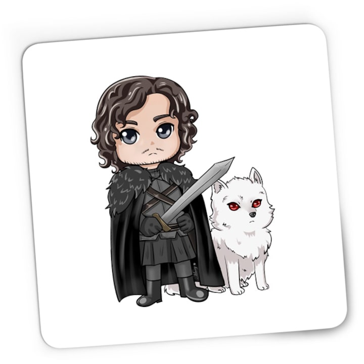 Mousepad Gaming Game of Thrones Wolf Chibi Fighter, 21x19 см